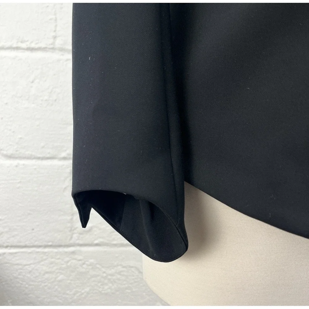 ALEXIS Zipper Blazer Small Black O Ring Structured Jacket Career Interview